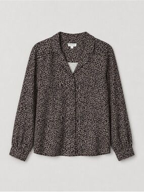 Frank And Oak Leopard Print Button-Front Blouse – XL